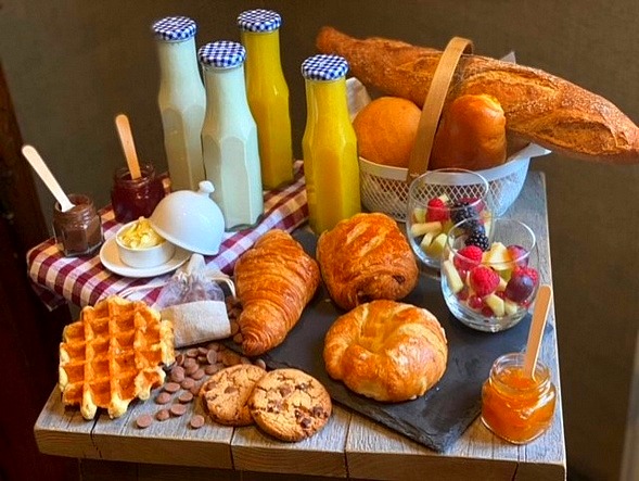 Petit-déjeuner à la ferme. Un bon support de communication